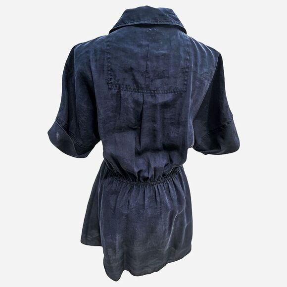 Zara Black Cotton Shirt Dress Size Small - Picture 4 of 8